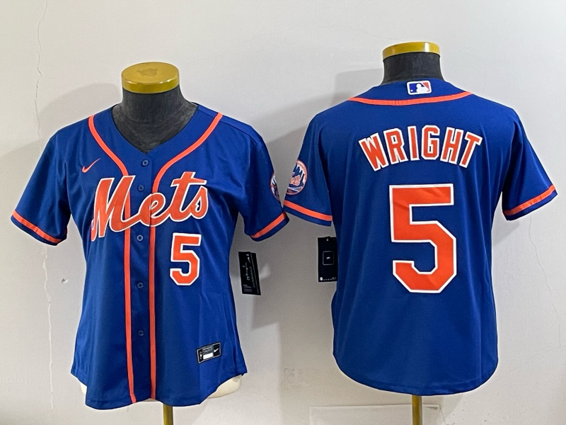Youth New York Mets #5 Wright blue 2025 MLB Nike jersey 008